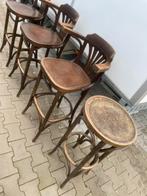 Te koop partij 4x vintage barkrukken met rugleuning thonet, Huis en Inrichting, 4 krukken, Ophalen, Zo goed als nieuw, 60 tot 90 cm