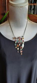 Vintage ketting,Swarovski kristal,in emaille cloisonné., Ophalen of Verzenden, Zo goed als nieuw, Overige materialen