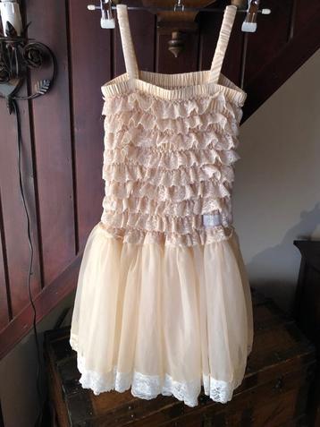 Lace dress chiffon-kant jurk creme Dolly by Le Petit Tom beschikbaar voor biedingen