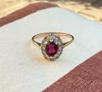 Vintage gouden ring almandine granaat, Antiek en Kunst, Ophalen of Verzenden, Goud