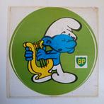 Leuke oude sticker.    Muziek Smurf.     BP., Ophalen of Verzenden, Zo goed als nieuw, Overige typen