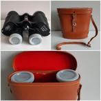 Vintage verrekijker met leren tas, Carton, Prisma 10x50, Ophalen of Verzenden, Zo goed als nieuw, Porro (met knik)