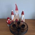 Kerstmannen hout, winter beeldje meisje, theelicht houder, Ophalen of Verzenden, Zo goed als nieuw, Nvt, Nvt