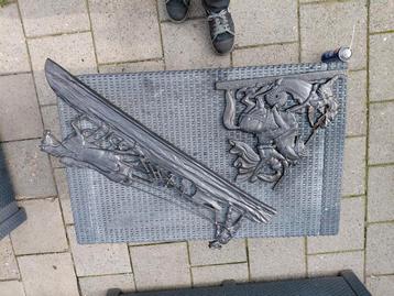 Gietijzeren Wanddecoratie - Ridder en Draak beschikbaar voor biedingen