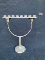 Oude zilveren Chanoeika kandelaar : Judaica, Ophalen of Verzenden