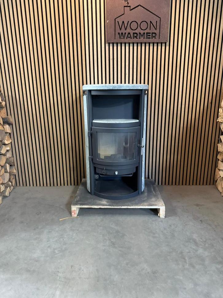25224 Speksteenkachel Scan 7kw, Huis en Inrichting, Kachels, Gebruikt, Vrijstaand, Houtkachel, Hout, Ophalen