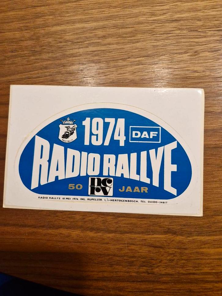 237 DAF Radio Rallye 1974 Sticker, Verzamelen, Stickers, Ophalen of Verzenden