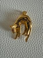 Q216/Vintage goud vergulde PANTER broche/Hanger, Overige materialen, Gebruikt, Verzenden, X