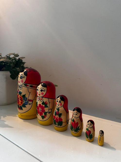 Set van 6 vintage Matroesjka poppetjes, Verzamelen, Poppetjes en Figuurtjes, Ophalen of Verzenden