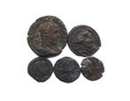 Romeinse Rijk lot met 5 verschillende munten, Ophalen of Verzenden