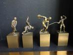 Drie bronzen beeldje van Olympische sporten, Antiek en Kunst, Ophalen of Verzenden, Brons