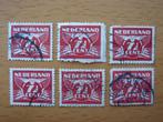 Vliegende duif NVPH 381 6x    Gestempeld, Postzegels en Munten, Postzegels | Nederland, Ophalen of Verzenden, Na 1940, Gestempeld