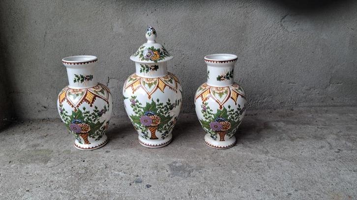 Set vazen/potten decoratie, Huis en Inrichting, Woonaccessoires | Vazen, Gebruikt, Overige kleuren, Minder dan 50 cm, Aardewerk of Porselein