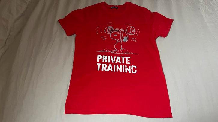 Vintage Rood Iceberg X Peanuts T-shirt - Maat L, Kleding | Heren, T-shirts, Maat 52/54 (L), Rood, Ophalen of Verzenden