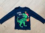Donkerblauwe longsleeve “Tree Rex” - Kerst, Kinderen en Baby's, Kinderkleding | Maat 122, Ophalen of Verzenden, Zo goed als nieuw