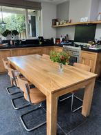 Te koop mooie eikenhouten tafel met 6 stoelen, Huis en Inrichting, Tafels | Eettafels, Ophalen, Gebruikt, Eikenhout, 200 cm of meer