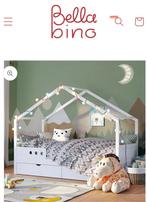 Bella Bino Huisbed Kinderbed Bed 90x200cm, Ophalen, 85 tot 100 cm, Gebruikt, Lattenbodem