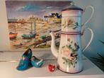 Japy Emaille Koffiepot Rose Pastel Viooltjesmotief, Antiek en Kunst, Antiek | Emaille, Ophalen of Verzenden