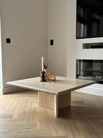 Travertin salontafel, Overige materialen, 50 tot 100 cm, Vierkant, Zo goed als nieuw
