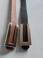 Set van 2 damesriemen – Zwart & Cognac met minimalistisch, Ophalen of Verzenden, Nieuw, Overige materialen