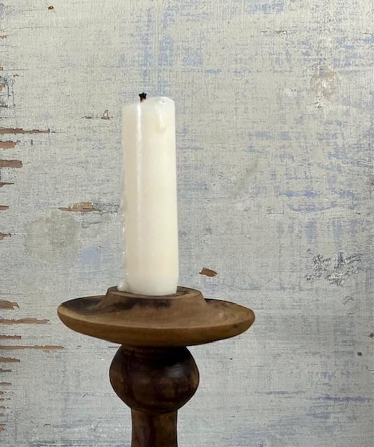 Franse olijfhouten kandelaar vakmanschap en uniek, Huis en Inrichting, Woonaccessoires | Kandelaars en Kaarsen, Gebruikt, Kandelaar