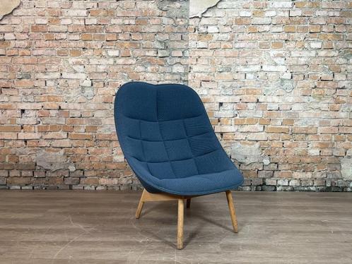 Hay Uchiwa blauw bij TheReSales, Huis en Inrichting, Fauteuils, Zo goed als nieuw, Hout, Stof, 75 tot 100 cm, 75 tot 100 cm, Ophalen of Verzenden