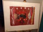 Piet Warffemius zeefdruk "RED MASK", Antiek en Kunst, Kunst | Litho's en Zeefdrukken, Ophalen of Verzenden