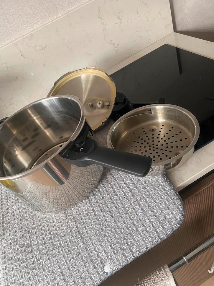 RVS Snelkookpan 6L - Zo goed als nieuw, Huis en Inrichting, Keuken | Potten en Pannen, Zo goed als nieuw, Kookpan of Snelkookpan