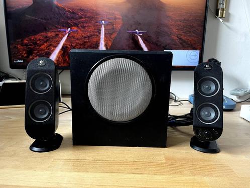 Logitech X-230 geluidssysteem, Computers en Software, Pc speakers, Gebruikt, Audiokanaal 2.1, Ophalen of Verzenden
