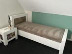 1-persoonsbed met nachtkastje, Ophalen, Gebruikt, Eenpersoons, Wit