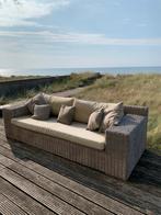 Rieten tuinbank, Tuin en Terras, Tuinsets en Loungesets, Ophalen, 4 zitplaatsen, Gebruikt, Hardhout