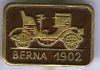 Berna 1902 bruin op koper oldtimer auto speldje ( A_099 ), Verzamelen, Verzenden, Nieuw, Transport, Speldje of Pin