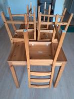 Tafel en 4 stoelen, Huis en Inrichting, Tafels | Eettafels, Ophalen, Rechthoekig, 100 tot 150 cm, 50 tot 100 cm