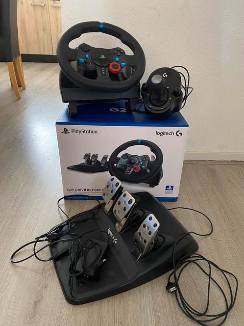 Logitech G29 stuur met pedalen en H-Shifter, Spelcomputers en Games, Spelcomputers | Sony PlayStation Consoles | Accessoires, Zo goed als nieuw