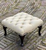 Chesterfield Hocker - Brocante Schuur, Gebruikt, Vierkant, Leer, Ophalen of Verzenden