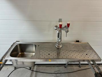 Lekblad 150cm biertap thuistap amstel spoelbak lekbak rvs beschikbaar voor biedingen