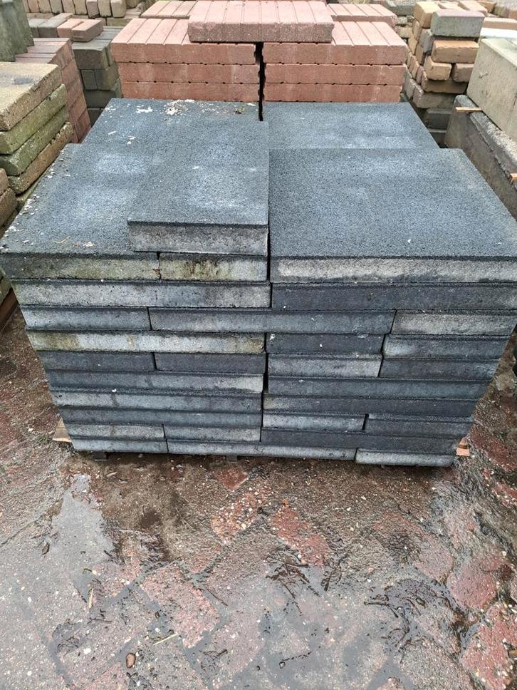 tegels 50x50cm antraciet partij, Tuin en Terras, Tegels en Klinkers, Nieuw, Terrastegels, Beton, 5 tot 10 m², Gecoat, Ophalen