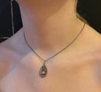 Sale Roos diamanten antieke hanger goud zilver ketting dames, Ophalen of Verzenden, Goud, Ketting, Met edelsteen
