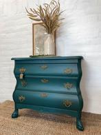 Buikkastje forest green opgeknapt blauw groen, Huis en Inrichting, Ophalen, 50 tot 100 cm, Zo goed als nieuw, 3 of 4 laden