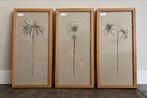 Drieluik van geborduurde bloemen, 50 tot 75 cm, Ophalen of Verzenden, Zo goed als nieuw, 50 tot 75 cm