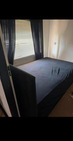 Zwarte boxspring, Ophalen, Zwart, Tweepersoons, 140 cm