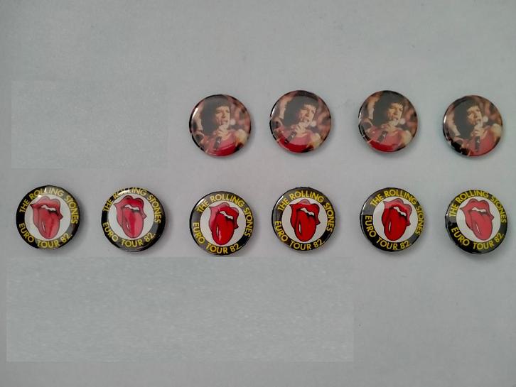 The Rolling Stones tong muziek EURO tour 1982 button buttons, Verzamelen, Muziek, Artiesten en Beroemdheden, Gebruikt, Overige typen