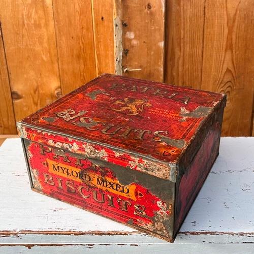 Blik Patria biscuits Mylord mixed origineel metaal rood oud, Verzamelen, Blikken, Gebruikt, Koek(jes), Ophalen of Verzenden