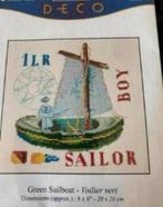 BORDUURPAKKET DMC DECO GREEN SAILBOAT, Verzenden, Nieuw, Handborduren, Borduurpakket