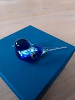 Tsjechische glazen vogel - blauw met witte accenten, Ophalen of Verzenden, Dier
