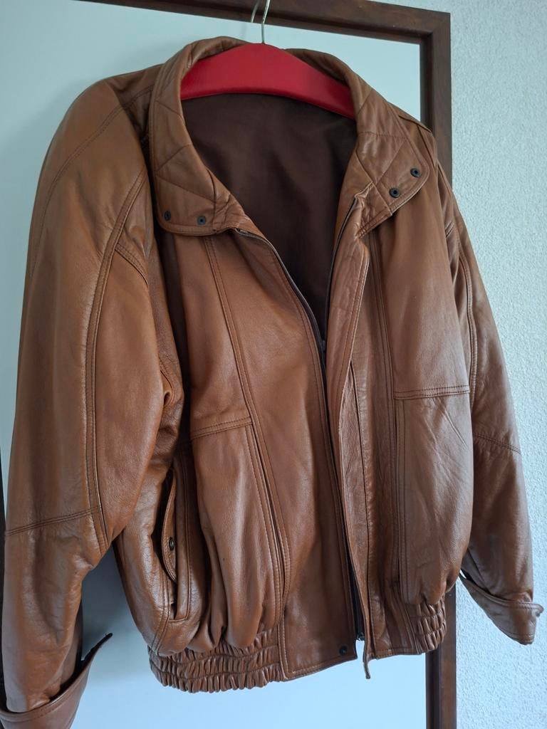 Echt leren jas, Kleding | Heren, Ophalen, Maat 48/50 (M), Beige