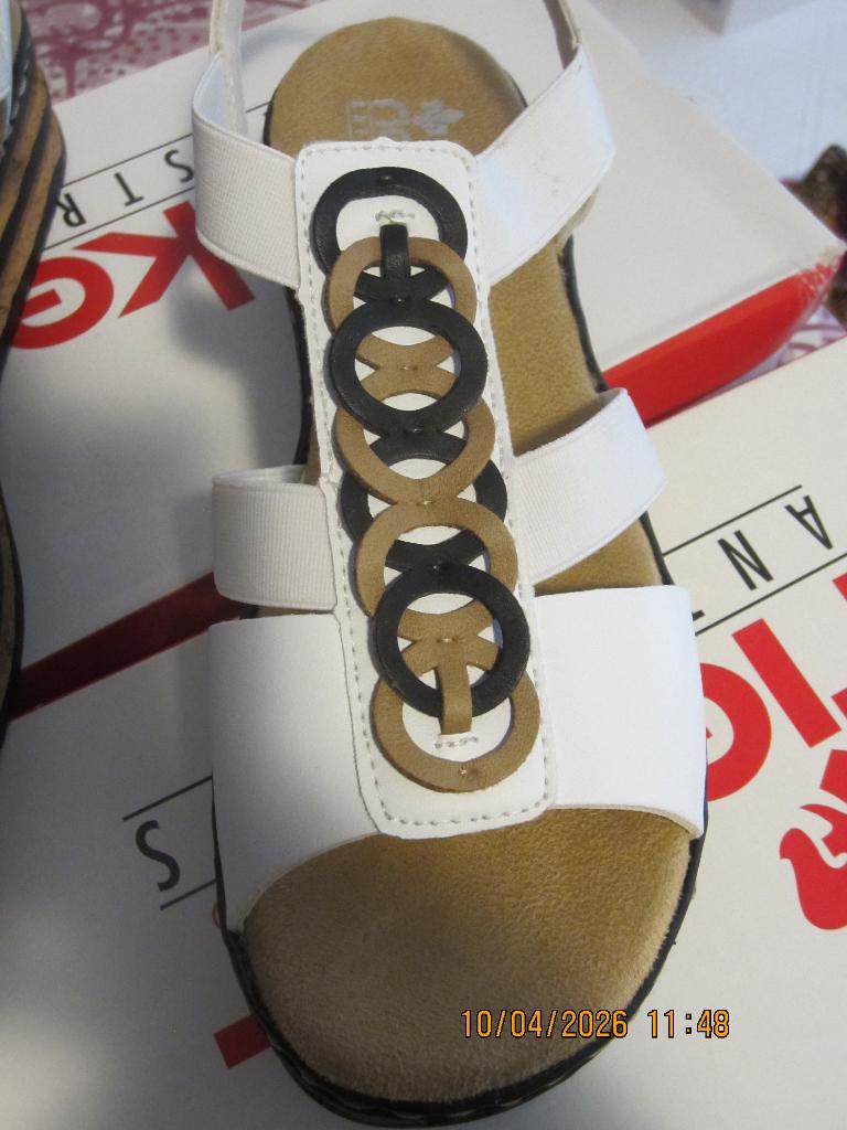 DAMES SCHOEN RIEKER, Ophalen, Schoenen met lage hakken, Wit, Nieuw