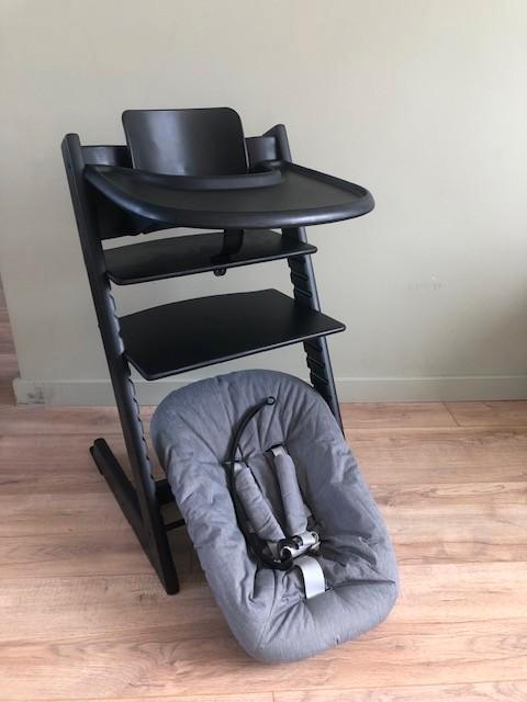 Stokke Tripp Trapp matzwart compleet, Kinderen en Baby's, Kinderstoelen, Nieuw, Meegroeistoel, Ophalen