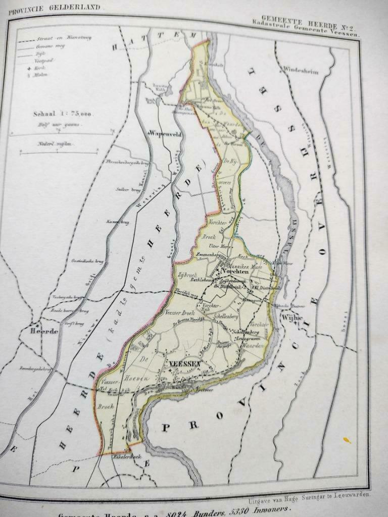 095/ Heerde no 2 /Veessen/ Vorchten Litho 1867 Kuyper GLD, Ophalen of Verzenden