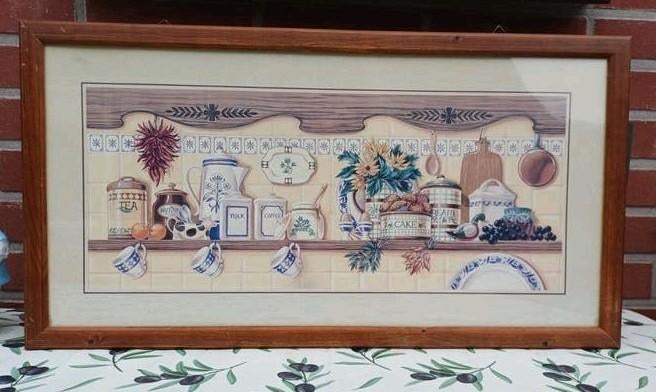 Vintage schilderij met keukenschap afbeelding, Ophalen
